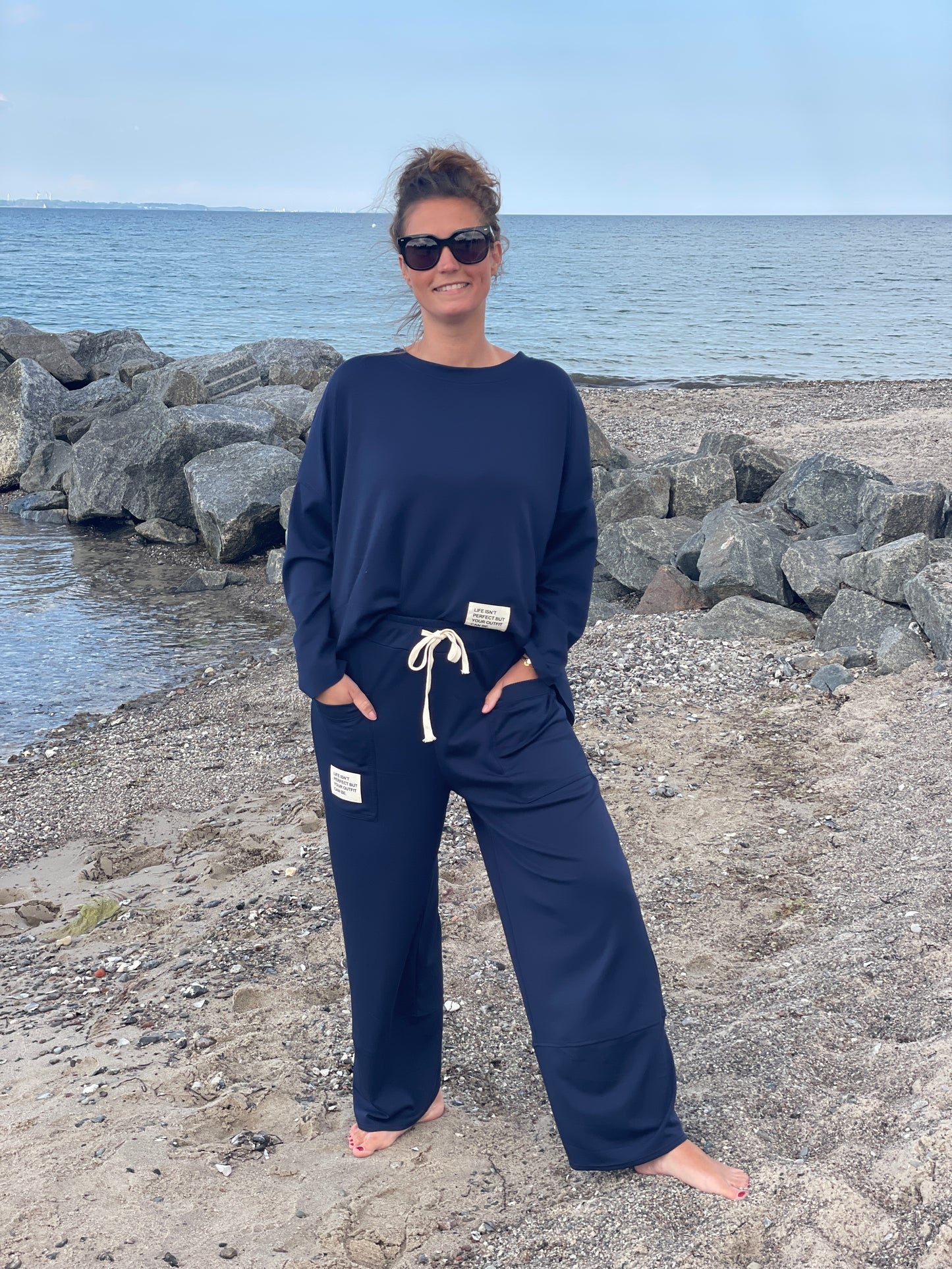 Cosy Zweiteiler aus Viskose blau