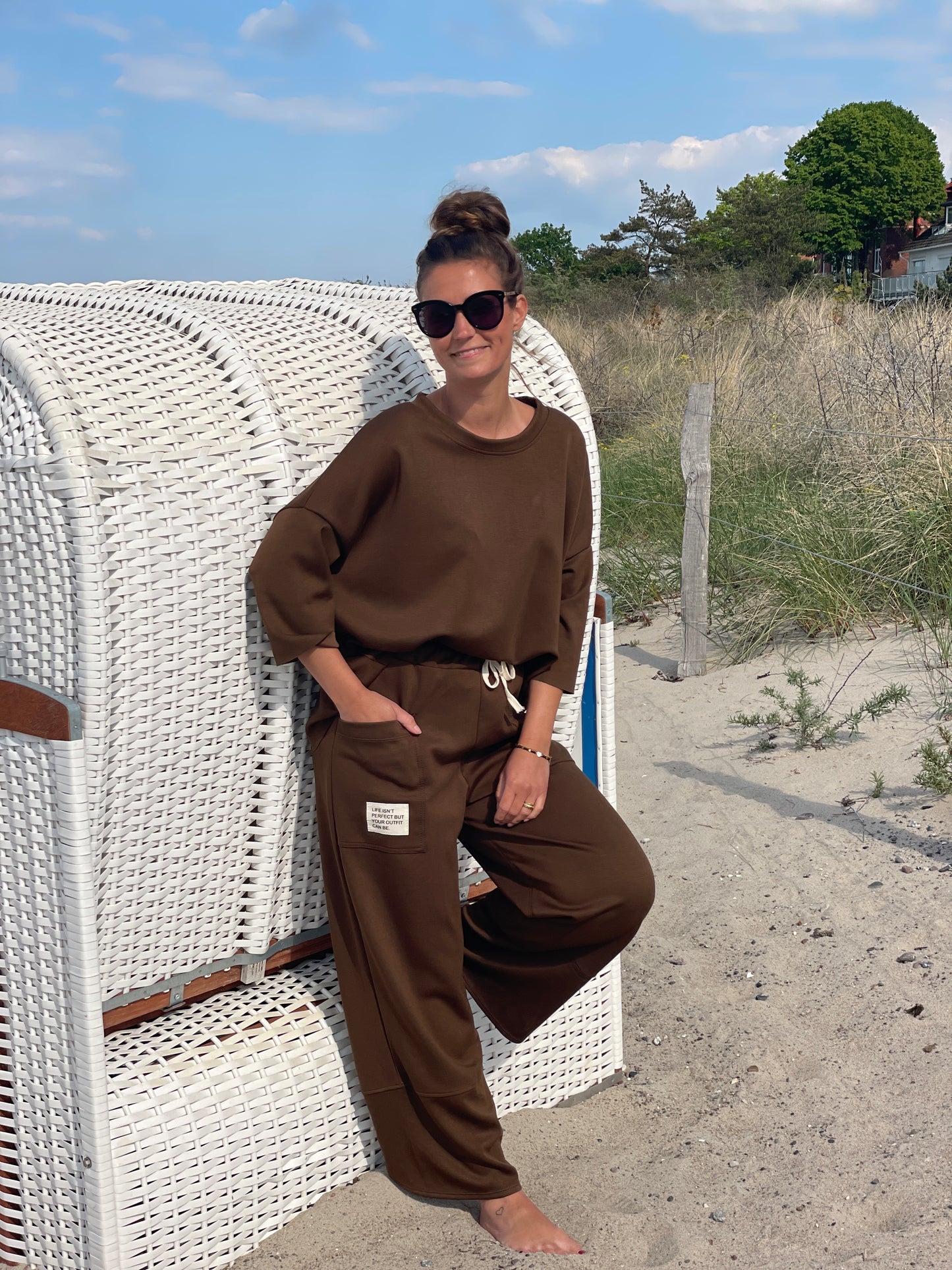 Cosy Zweiteiler aus Viskose mokka