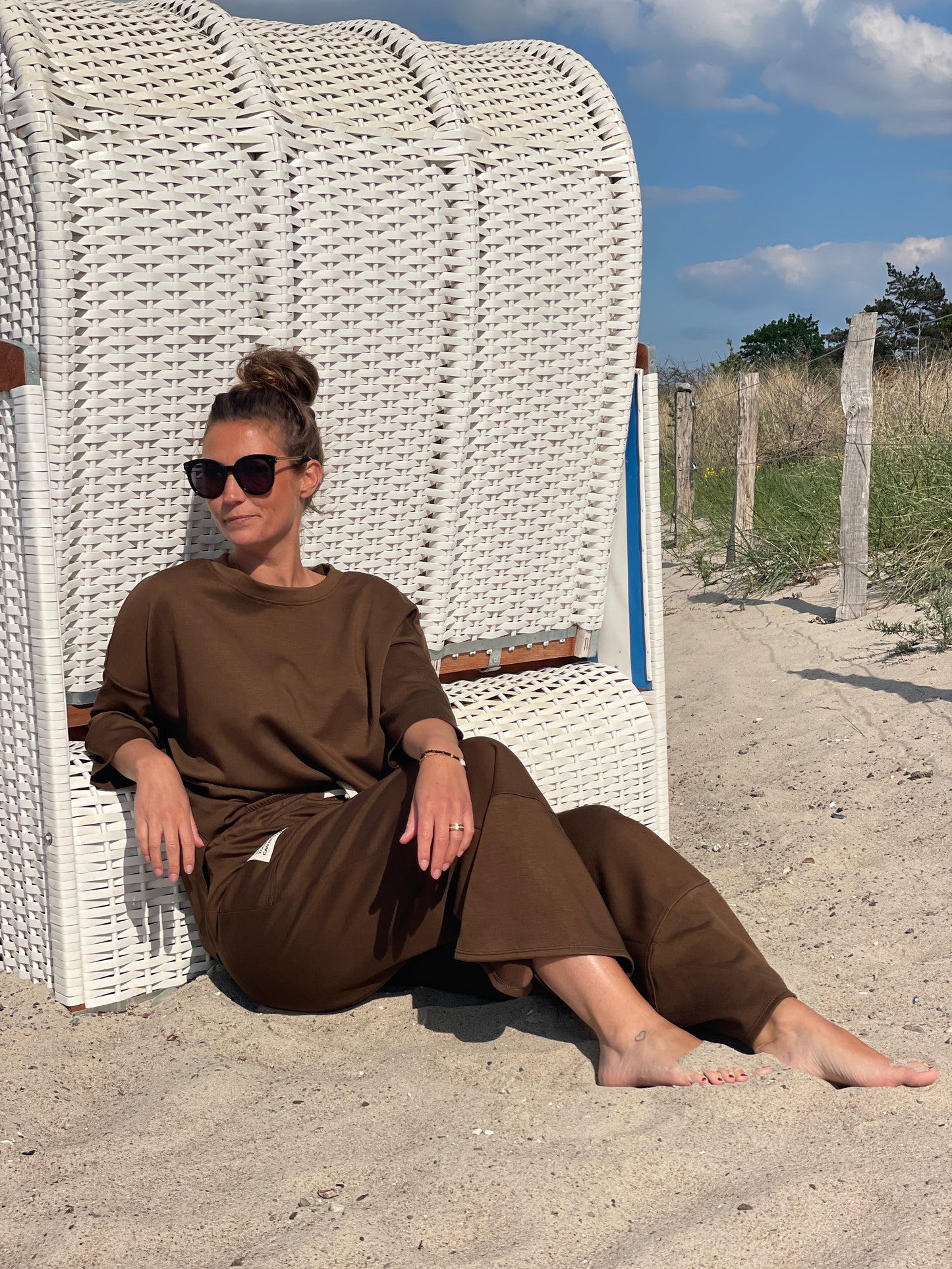 Cosy Zweiteiler aus Viskose mokka