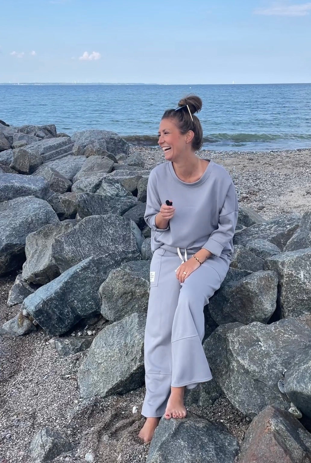 Cosy Zweiteiler aus Viskose grau