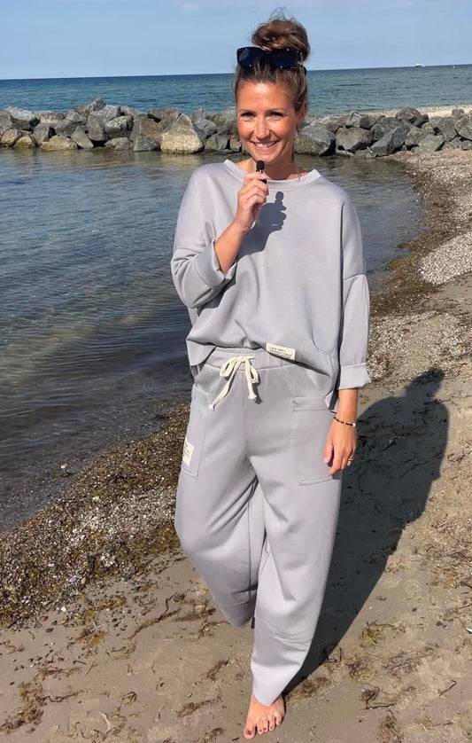 Cosy Zweiteiler aus Viskose grau