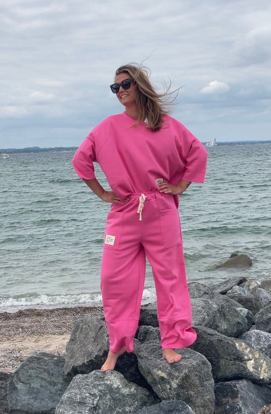 Cosy Zweiteiler aus Viskose pink