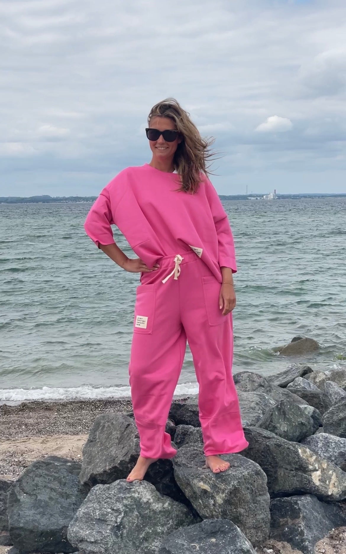 Cosy Zweiteiler aus Viskose pink