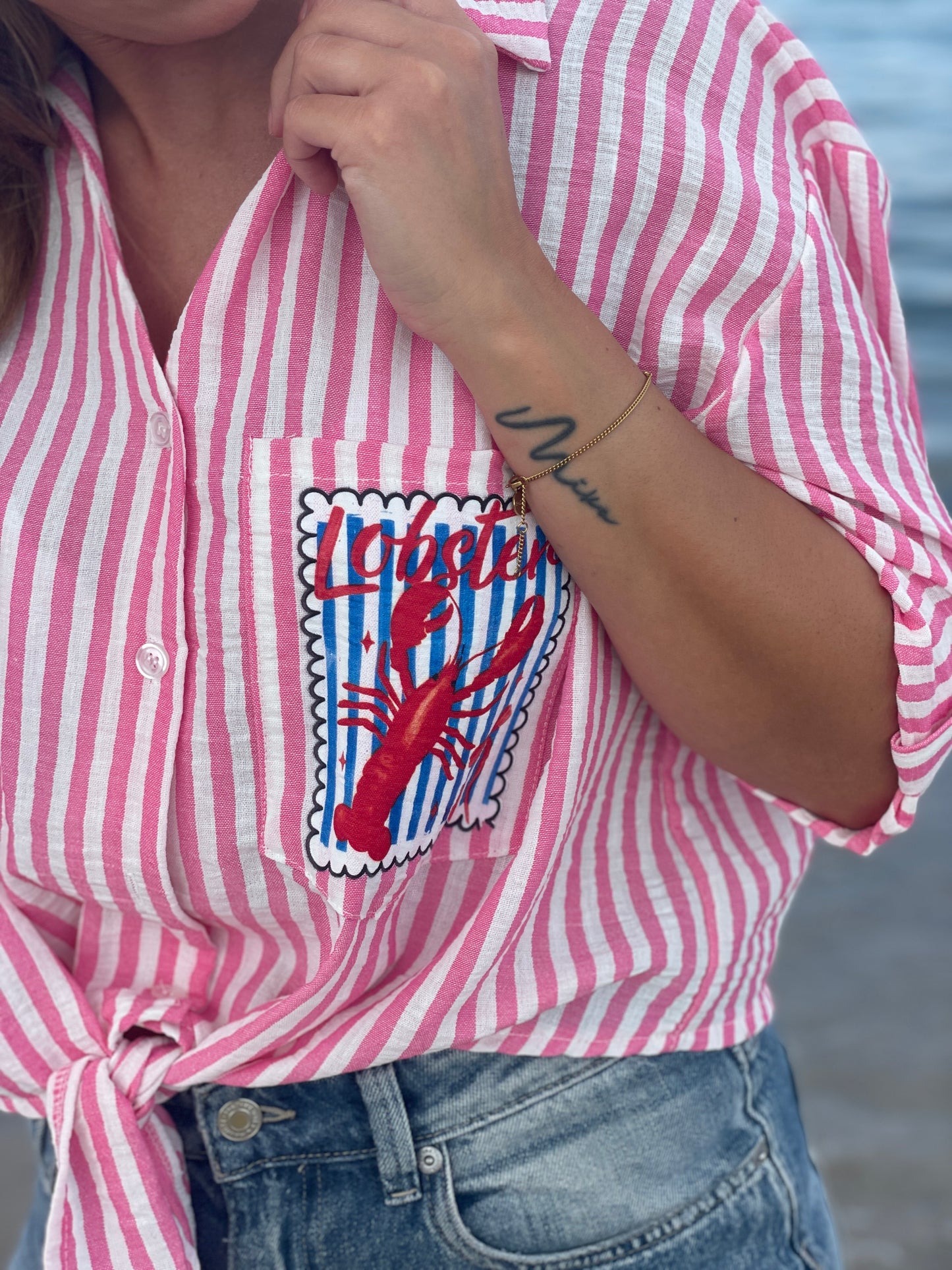 Cropped Bluse Lobster Club - Pink Paradise