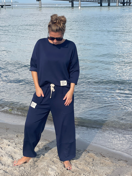Cosy Zweiteiler aus Viskose blau