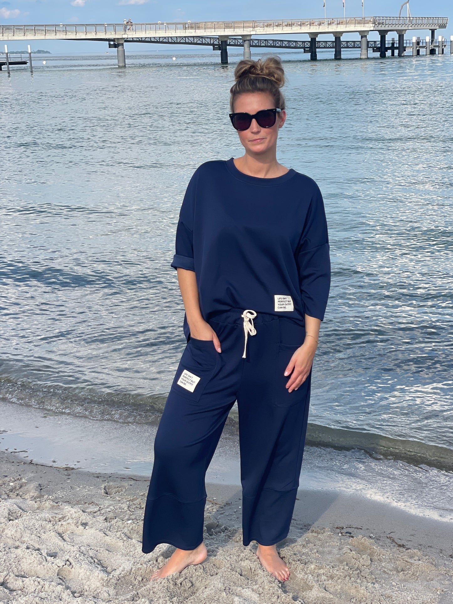 Cosy Zweiteiler aus Viskose blau
