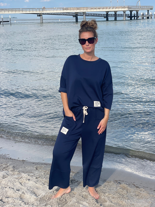 Cosy Zweiteiler aus Viskose blau