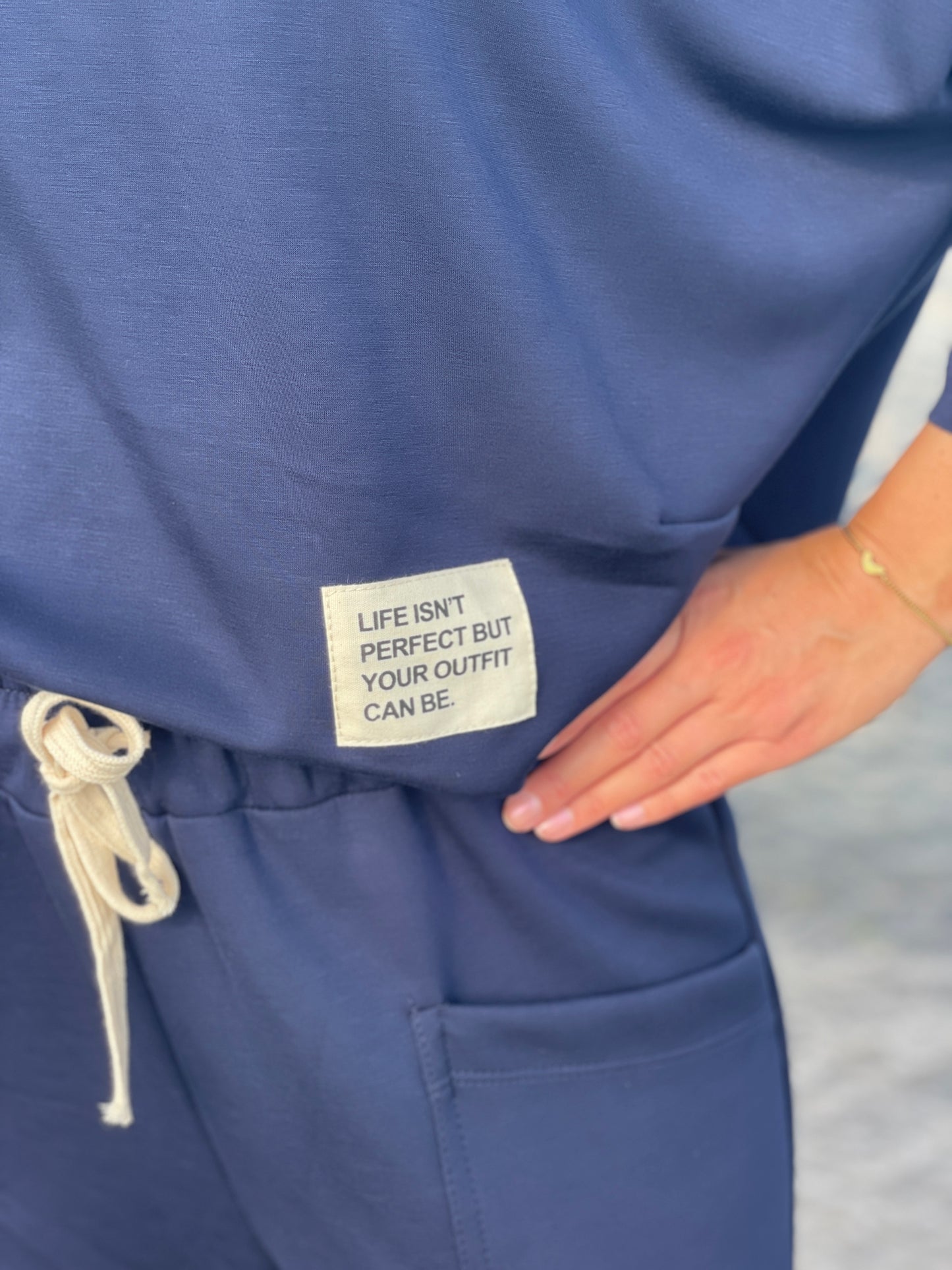 Cosy Zweiteiler aus Viskose blau