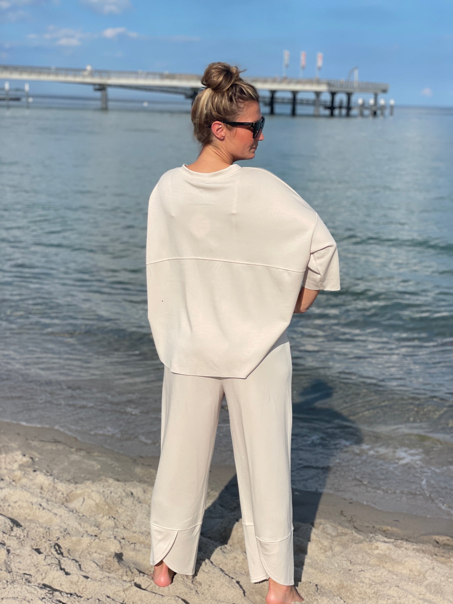 Cosy Zweiteiler aus Viskose beige
