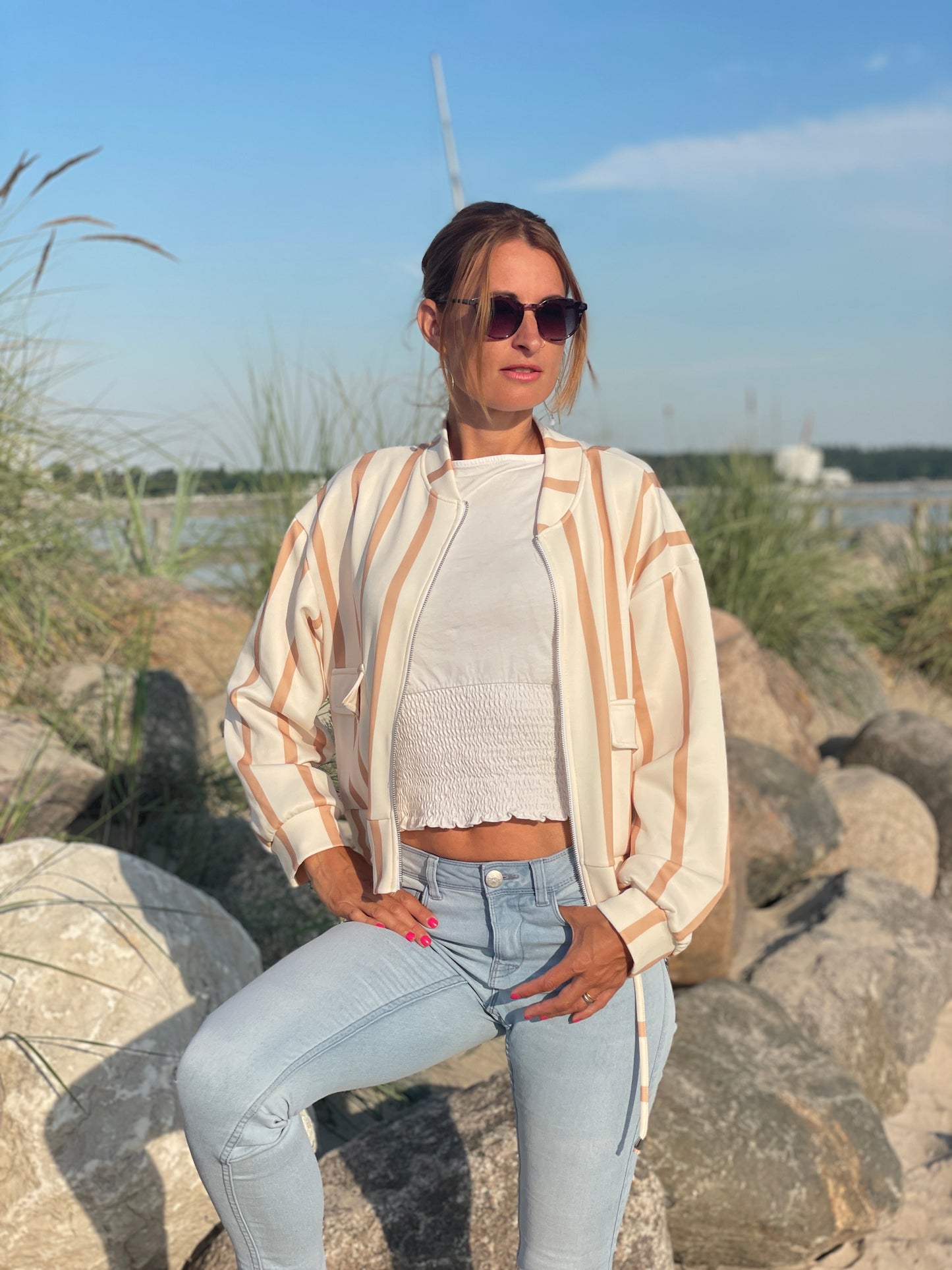 Blouson Jacke Sand Beige