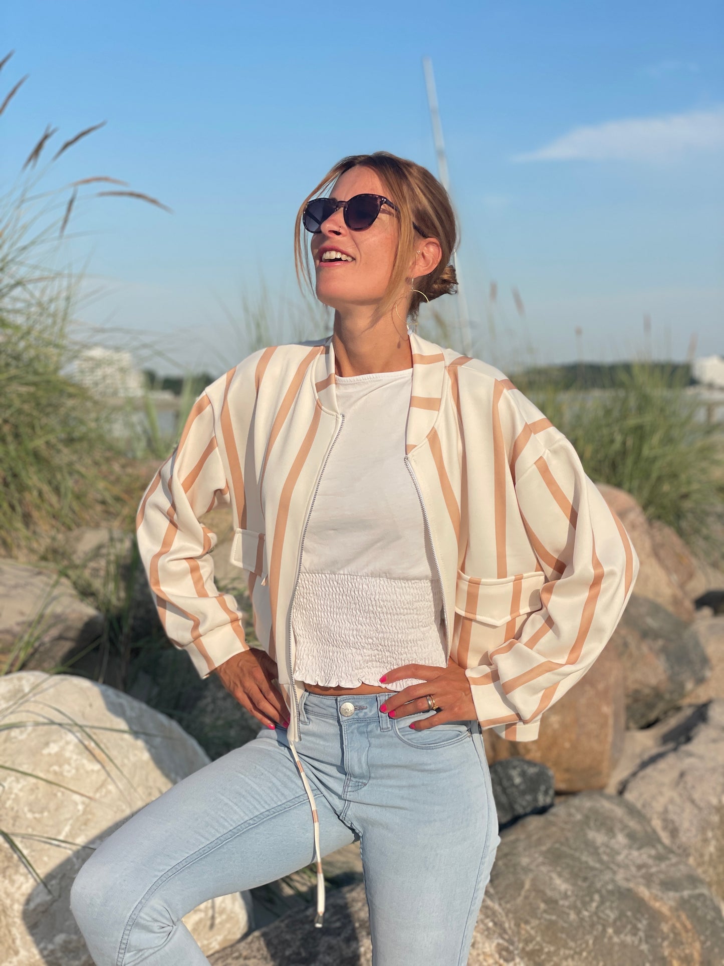 Blouson Jacke Sand Beige