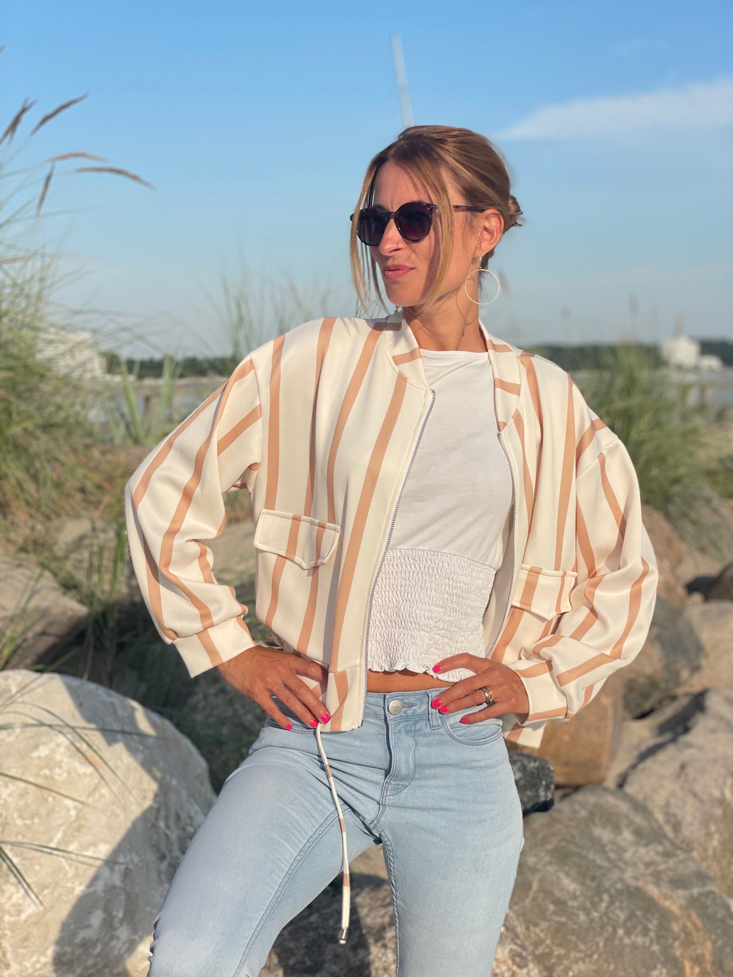 Blouson Jacke Sand Beige
