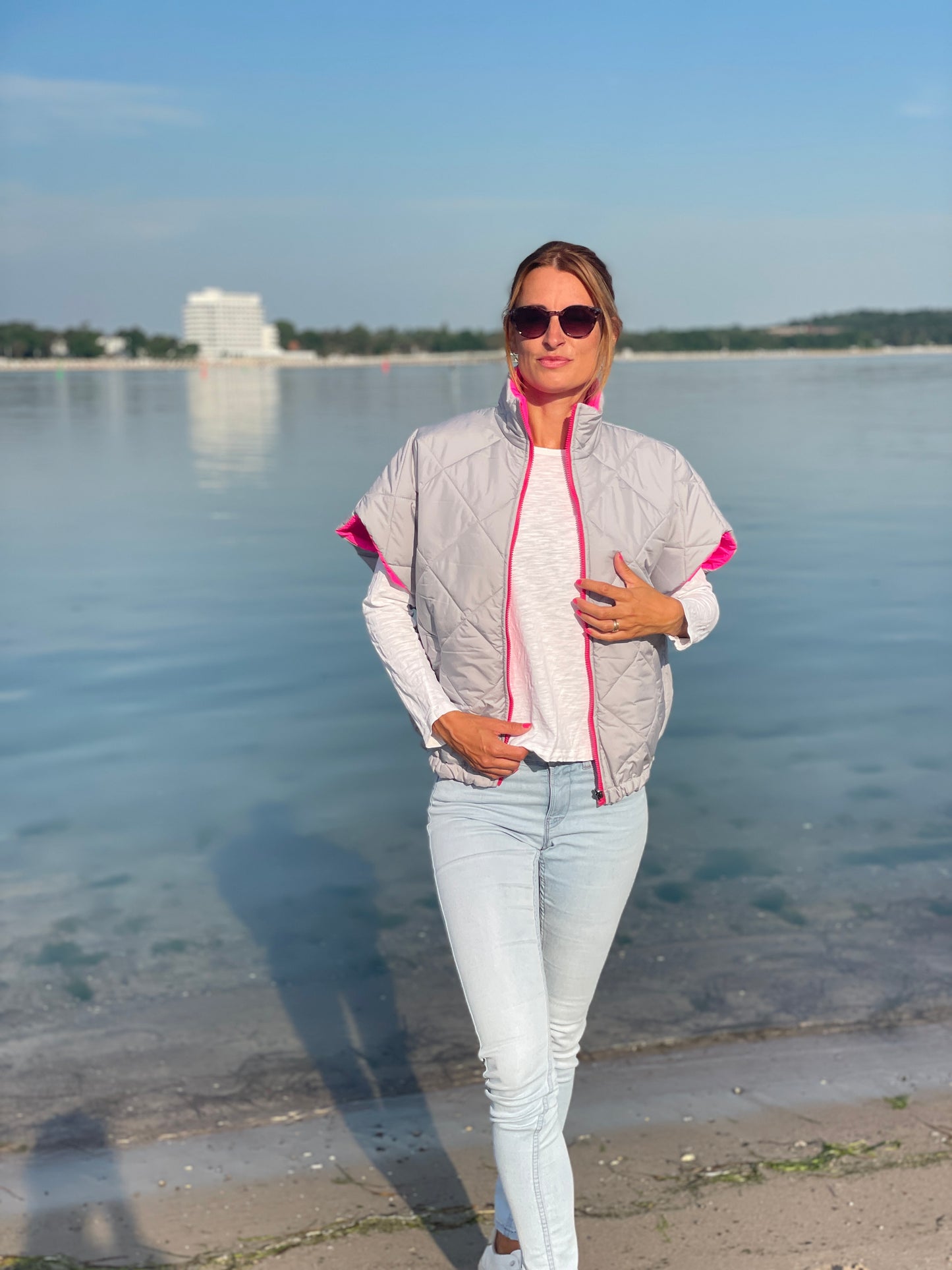 Wendeweste Silver Pink