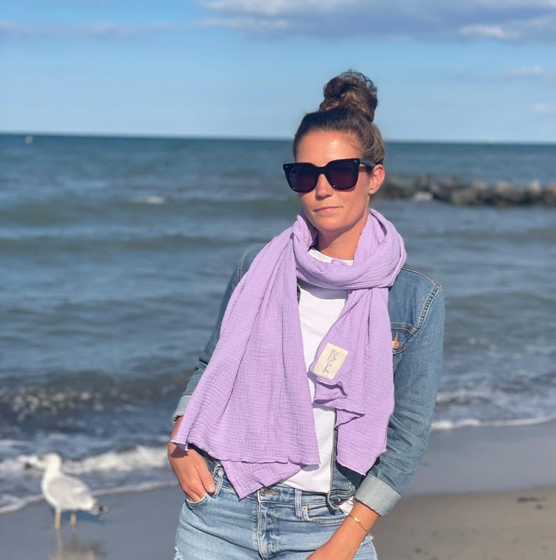 Musselin Schal Damen l Lavendel