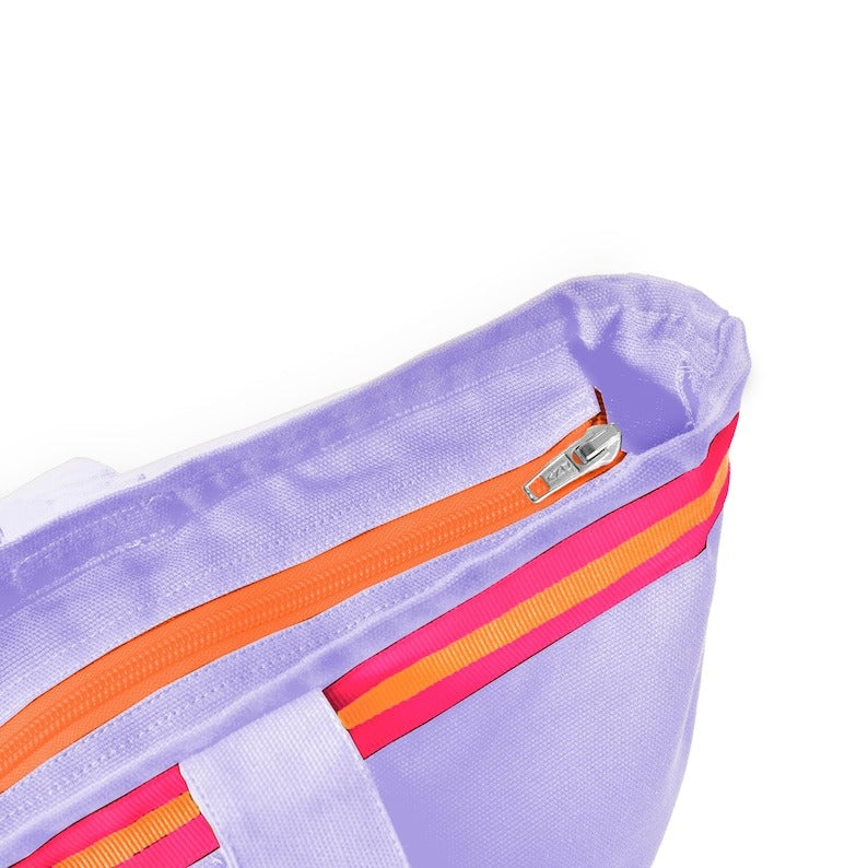 XL Canvas Shopper Strandtasche lavendel Love peace and the sea