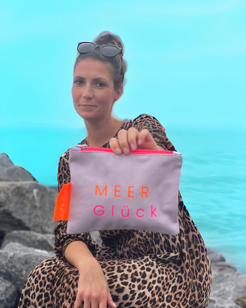 Kosmetiktasche aus Baumwoll Canvas l Lavendel MEER Glück