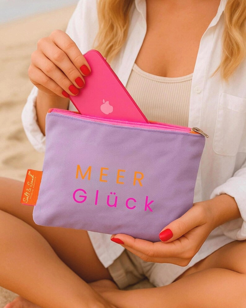 Kosmetiktasche aus Baumwoll Canvas l Lavendel MEER Glück