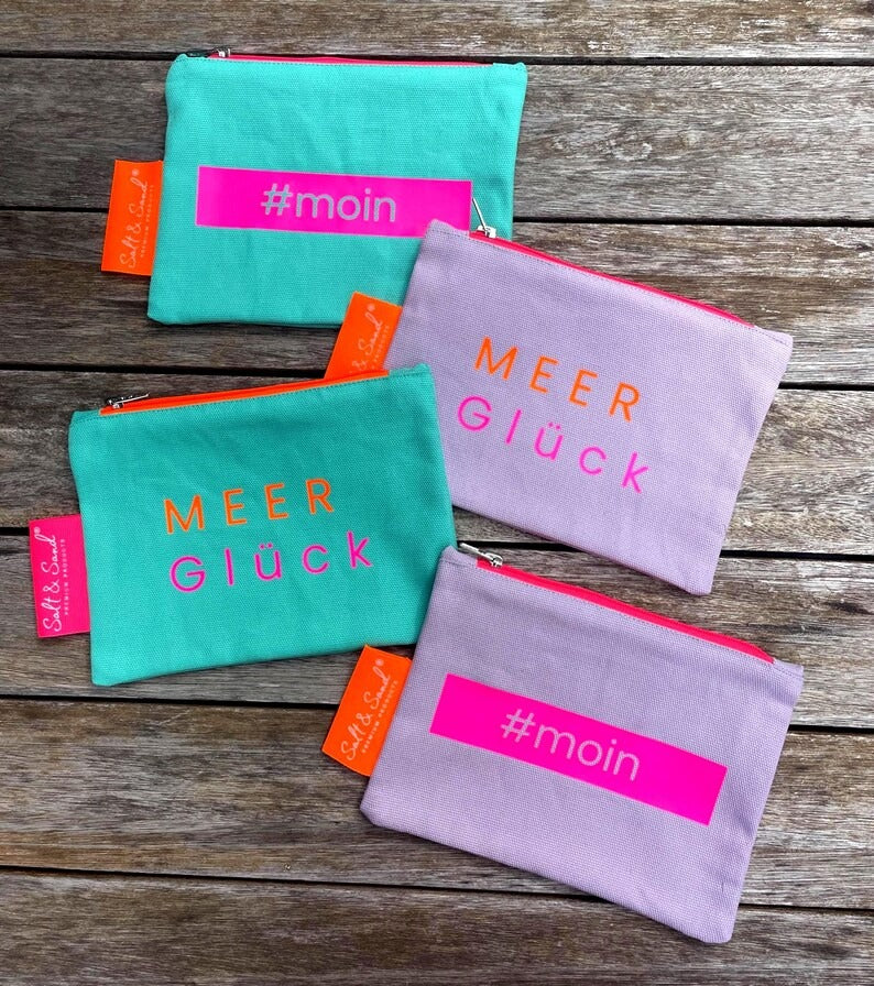 Kosmetiktasche aus Baumwoll Canvas l Lavendel MEER Glück