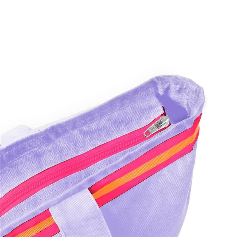 XL Canvas Shopper Strandtasche lavendel Palme
