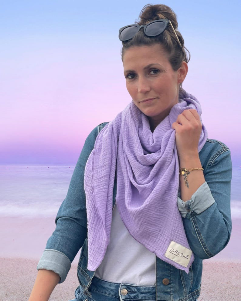 Musselin Tuch Damen l Lavendel
