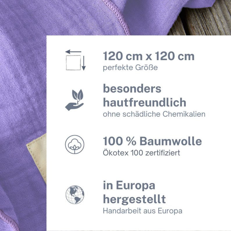 Musselin Tuch Damen l Lavendel