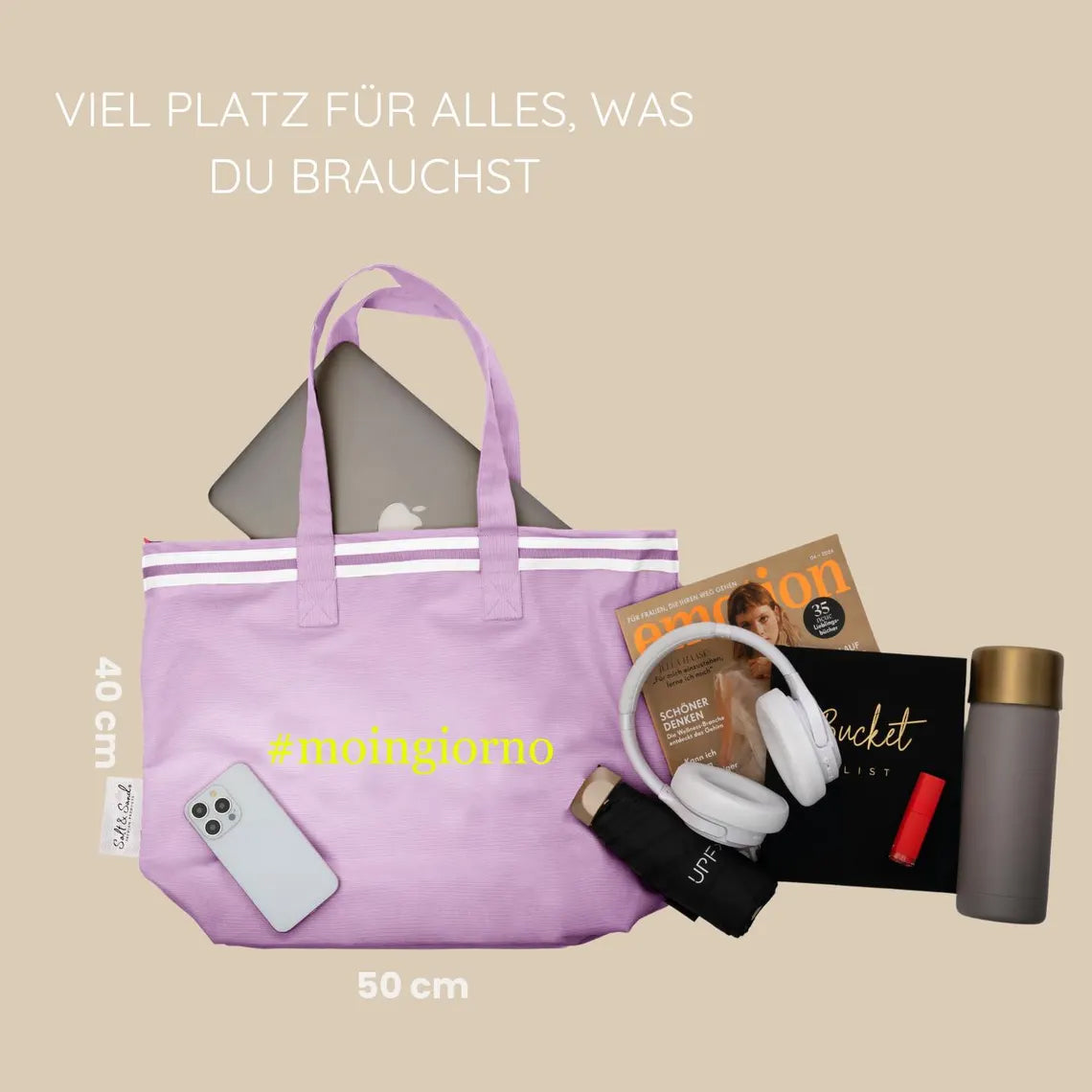 Canvas Shopper Tasche lavendel moingiorno