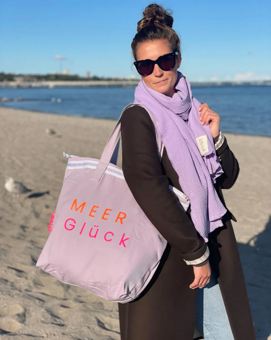Canvas Shopper Tasche lavendel MEER Glück