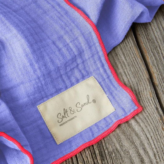 Musselin Tuch Damen l Lavendel mit Neon Pink