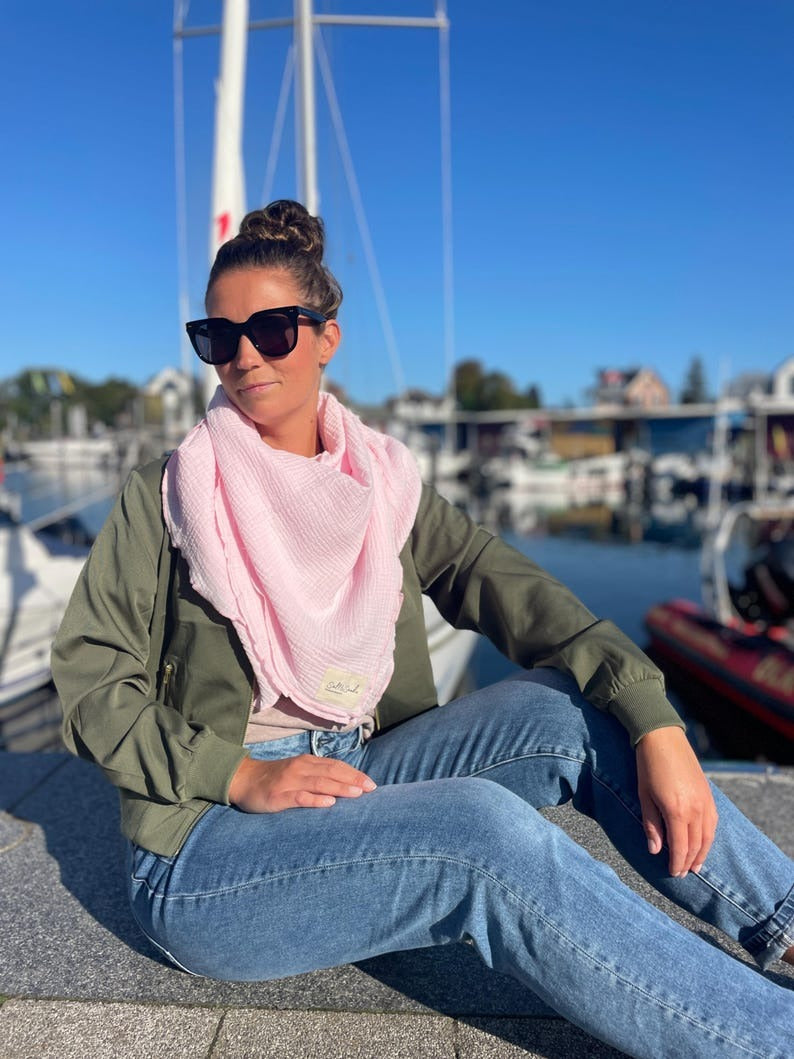 Musselin Tuch Damen l Rosa