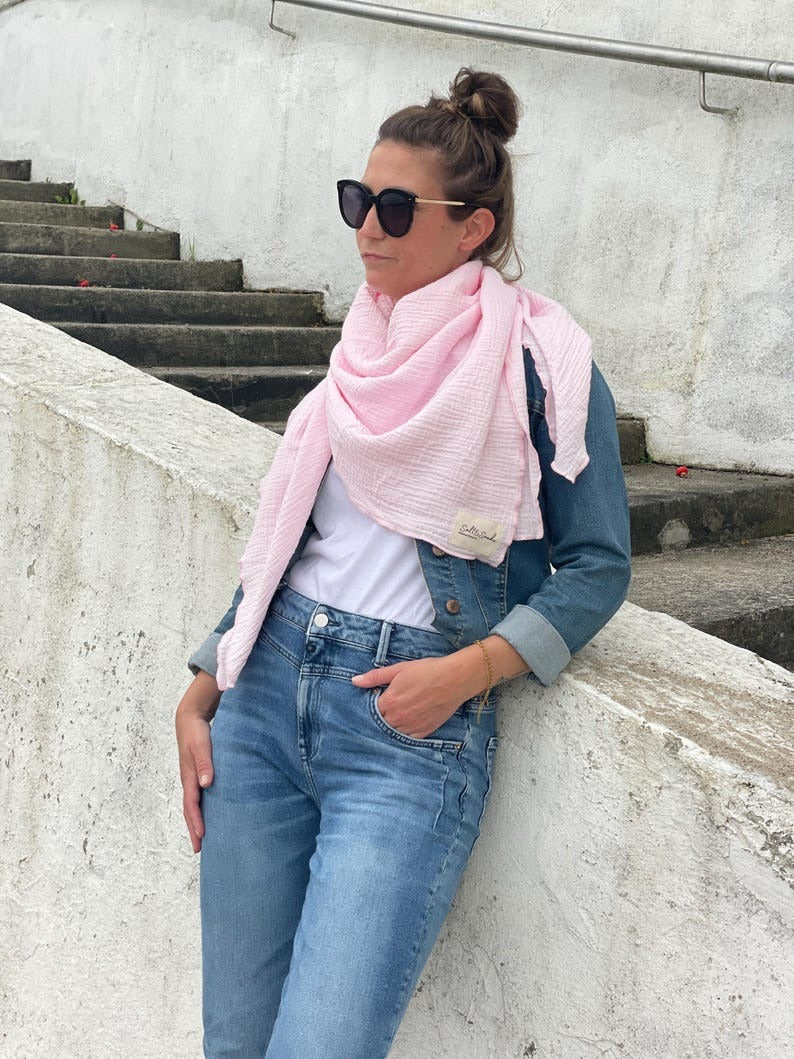 Musselin Tuch Damen l Rosa