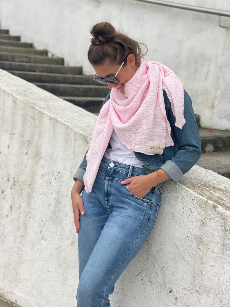 Musselin Tuch Damen l Rosa