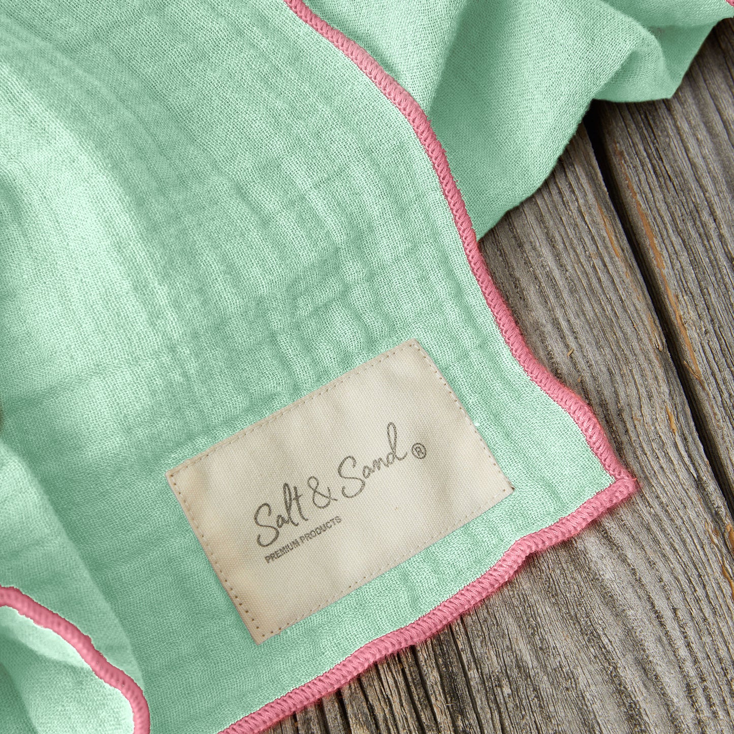 Musselin Tuch Damen l Mint mit Pink