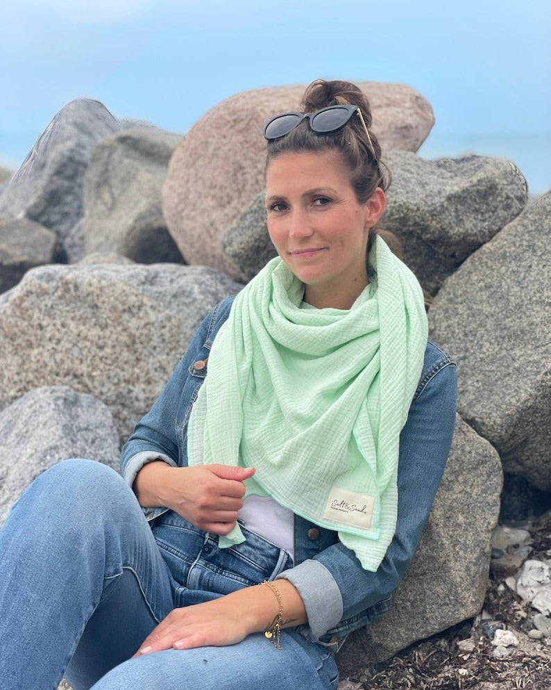 Musselin Tuch Damen l Mint