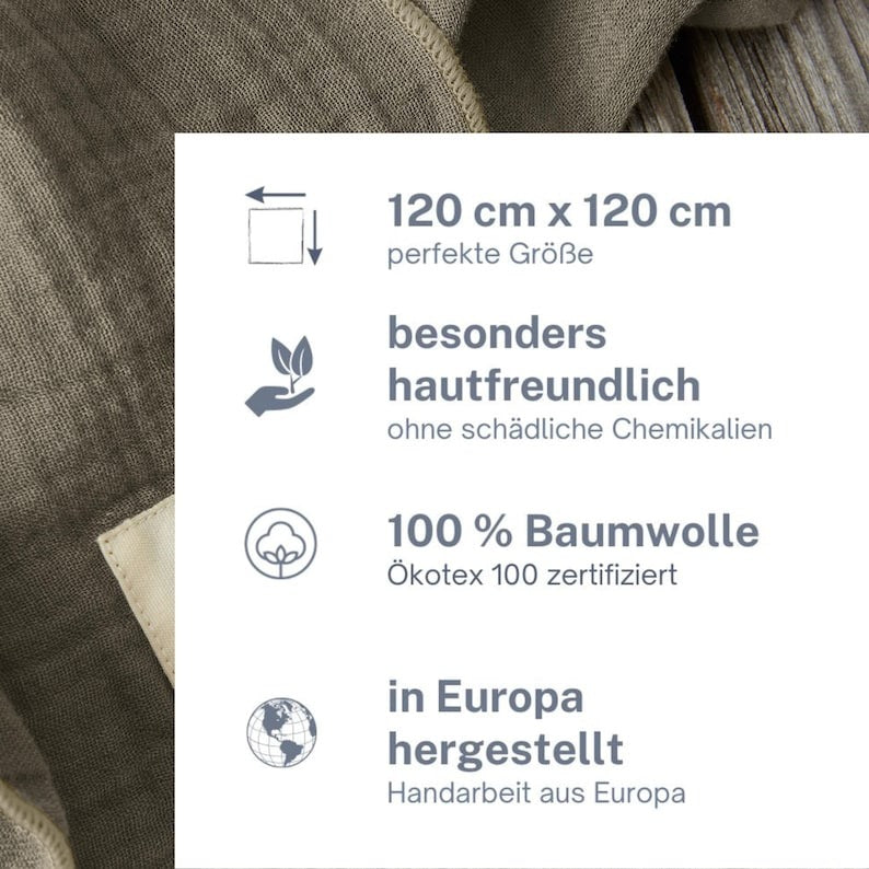 Musselin Tuch Damen l Oliv