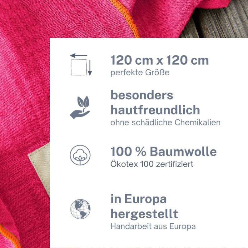 Musselin Tuch Damen l Pink mit Neon Orange