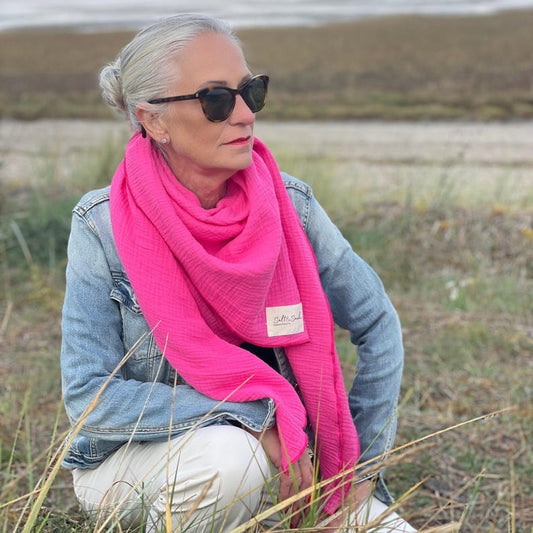 Musselin Tuch Damen l Pink