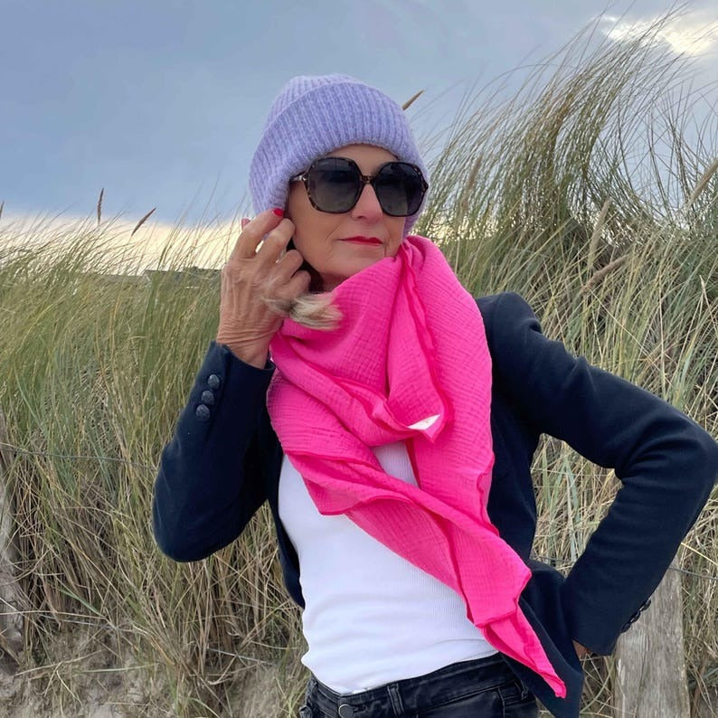 Musselin Tuch Damen l Pink