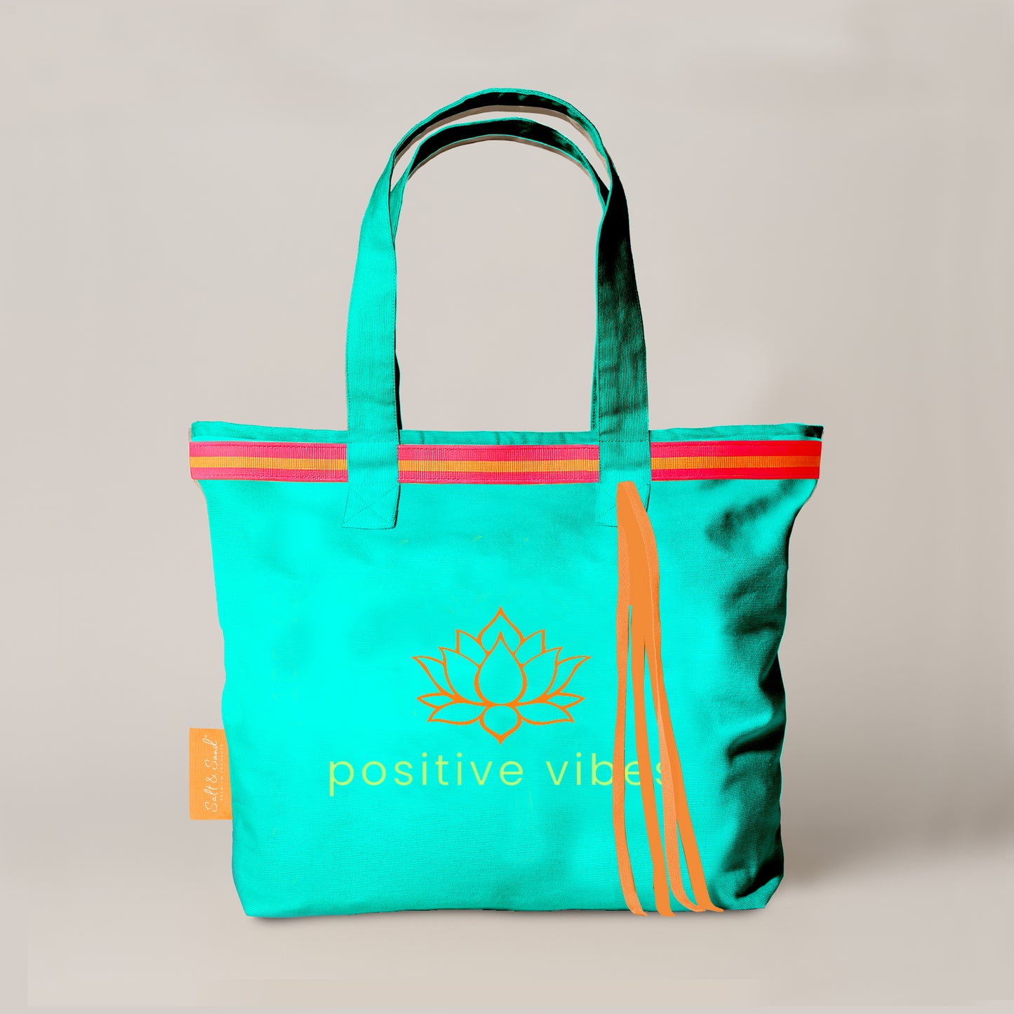 Canvas Shopper Tasche türkis Positive Vibes