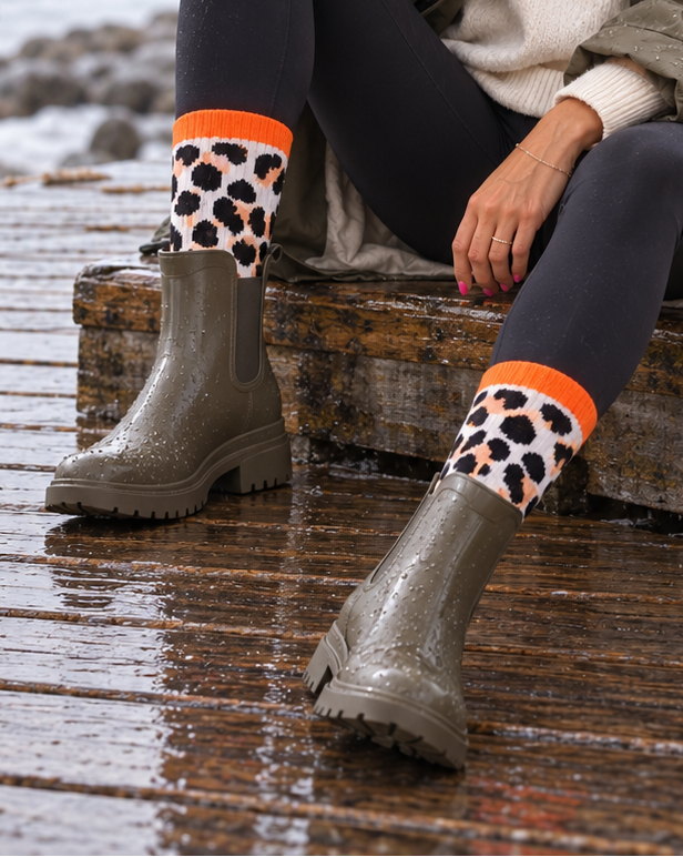 Leo Socken mit Neon-Orange – Wild Leo Style