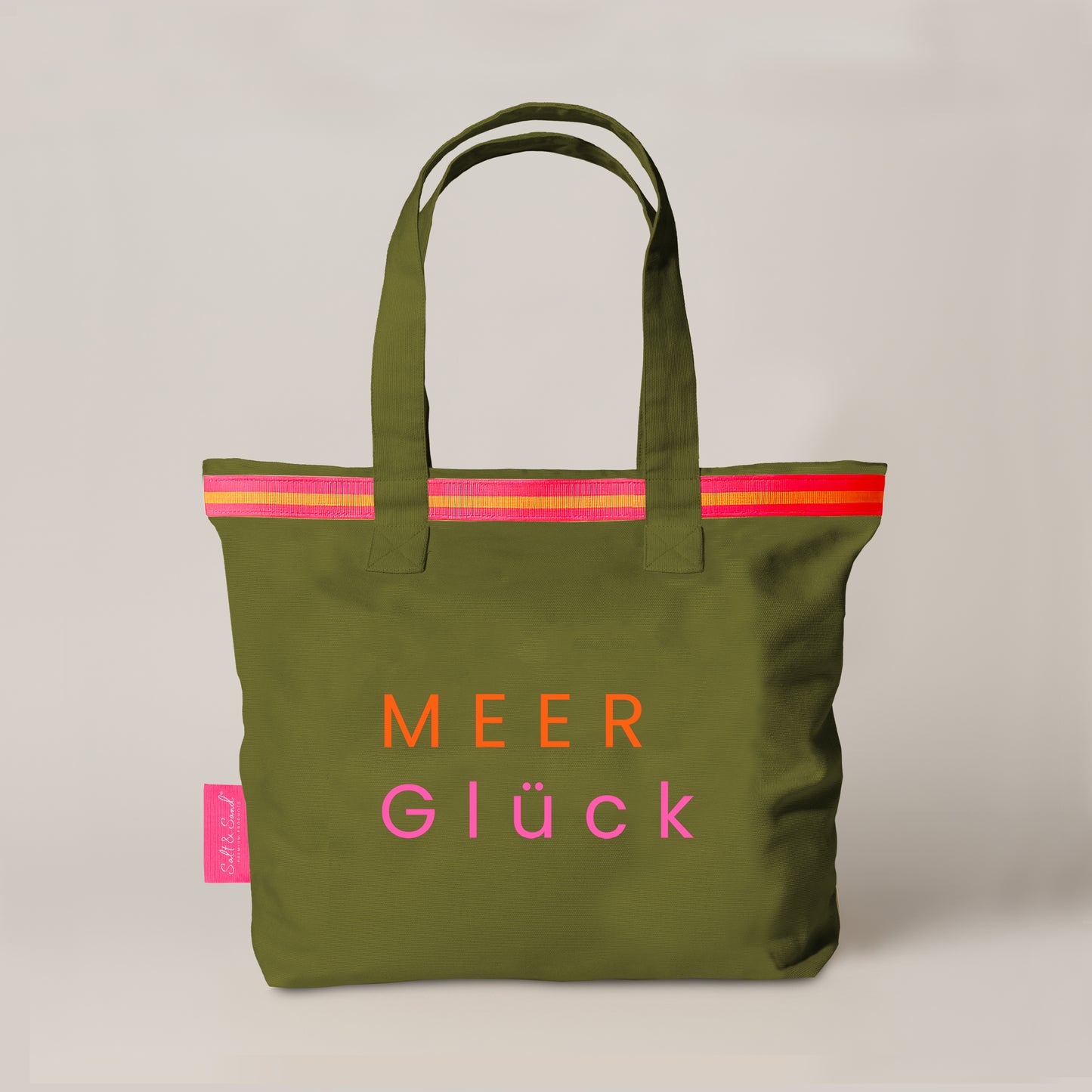 Canvas Shopper Tasche oliv MEER Glück
