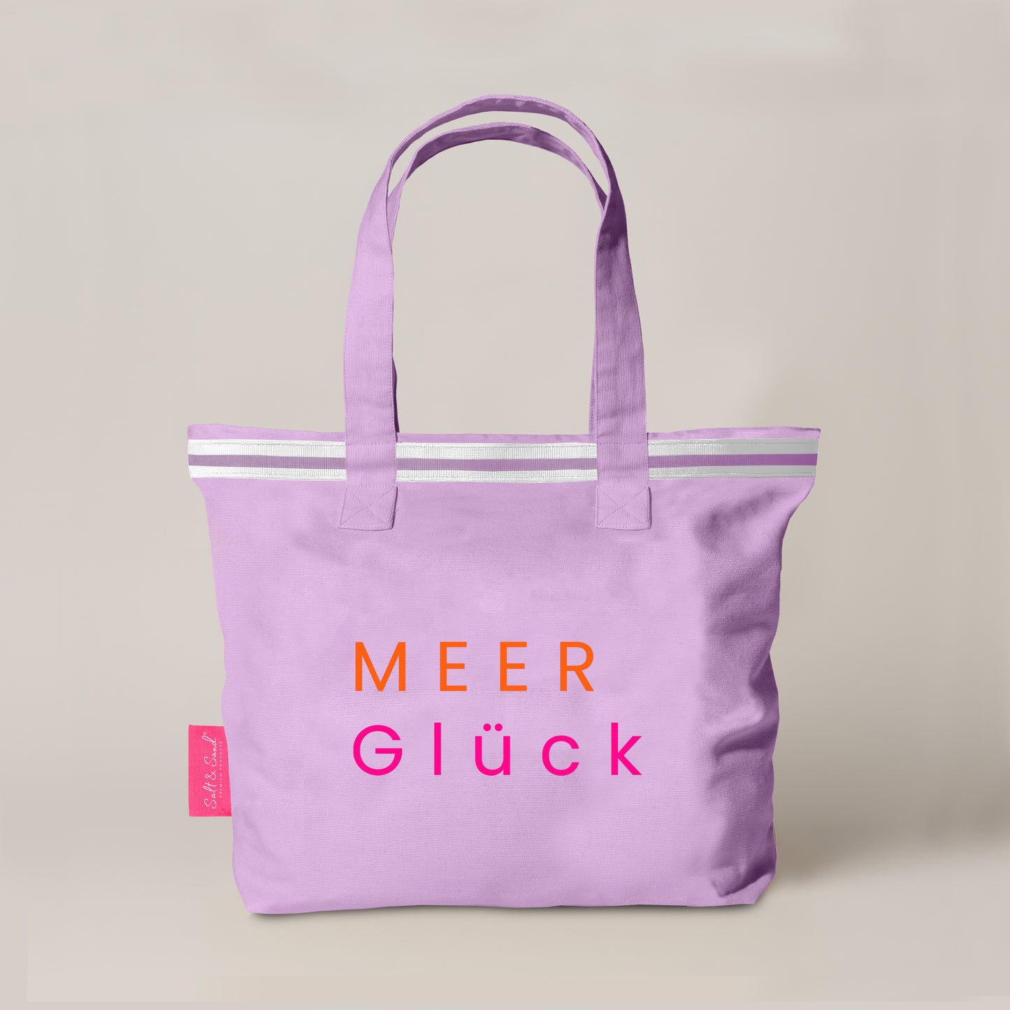 Canvas Shopper Tasche lavendel MEER Glück
