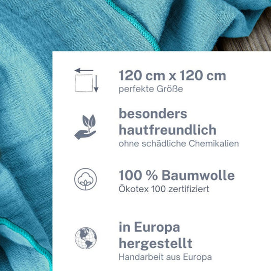 Musselin Tuch Damen l Türkis
