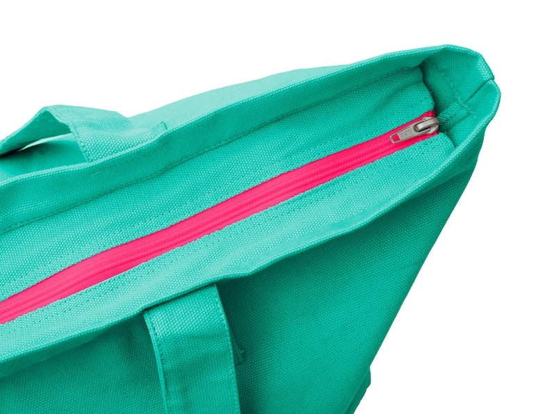 XL Canvas Shopper Strandtasche türkis Palme