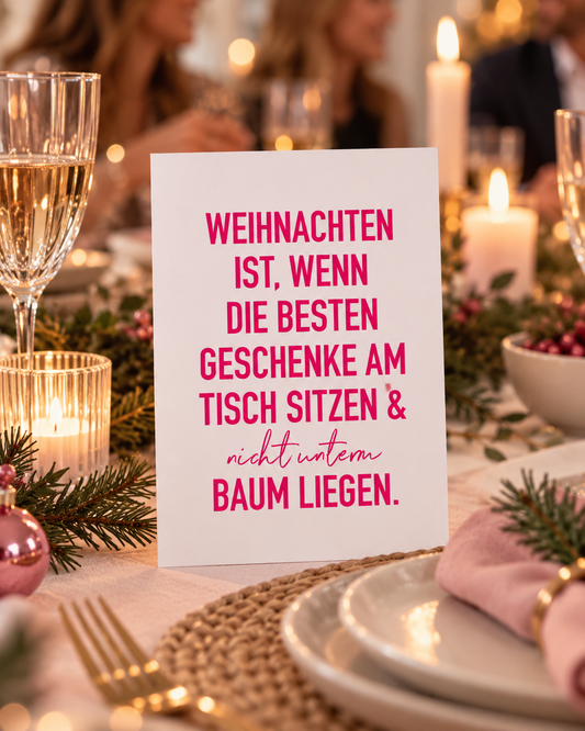 Postkarte Weihnachten – Die schönsten Geschenke kann man nicht einpacken