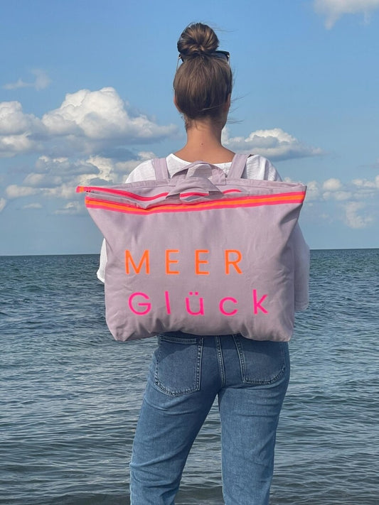 XL Canvas Rucksack Damen l Lavendel MEER Glück