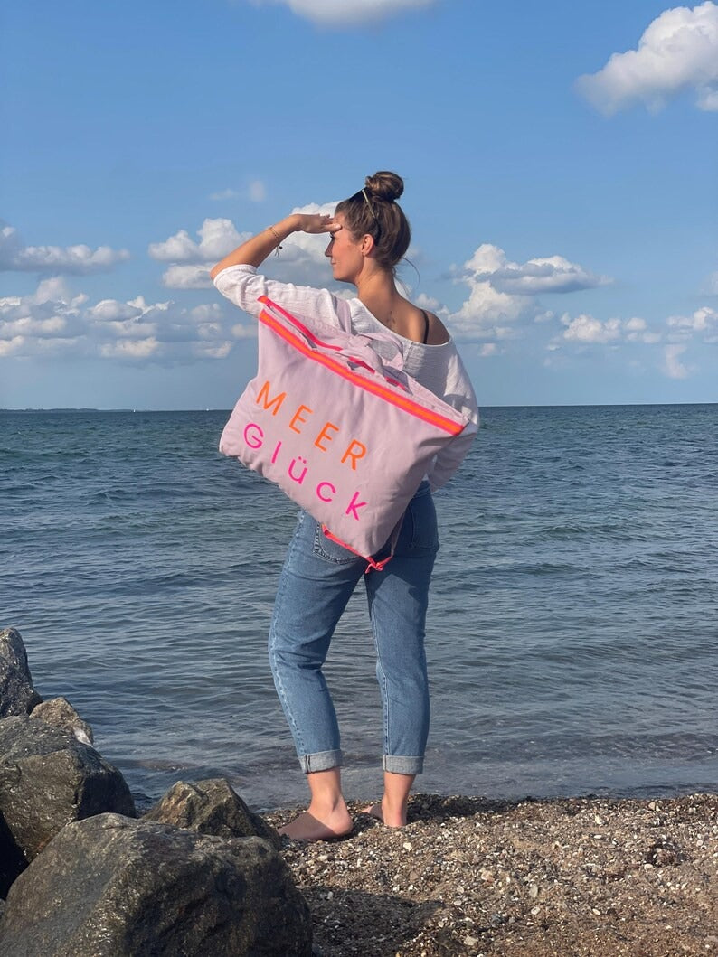 XL Canvas Rucksack Damen l Lavendel MEER Glück