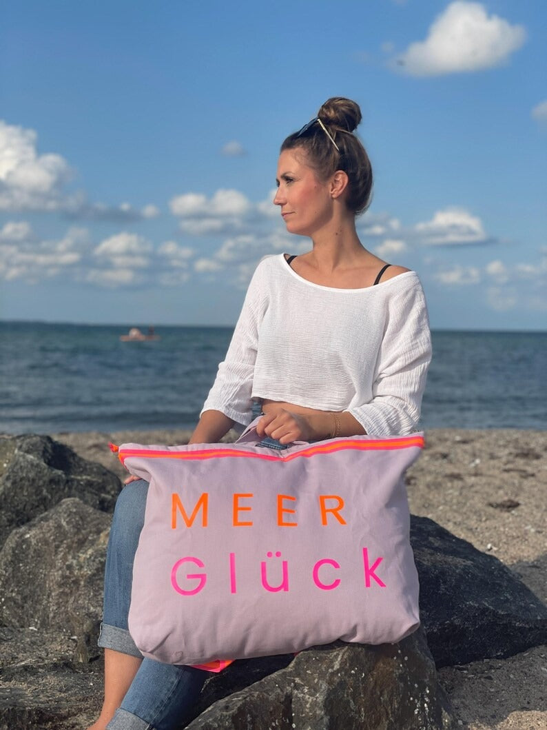 XL Canvas Rucksack Damen l Lavendel MEER Glück