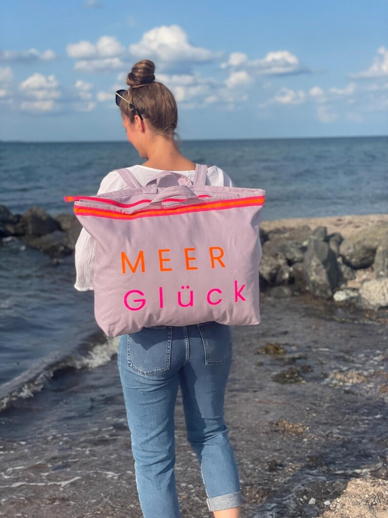 XL Canvas Rucksack Damen l Lavendel MEER Glück