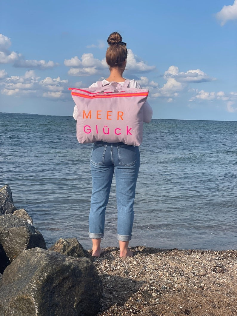 XL Canvas Rucksack Damen l Lavendel MEER Glück