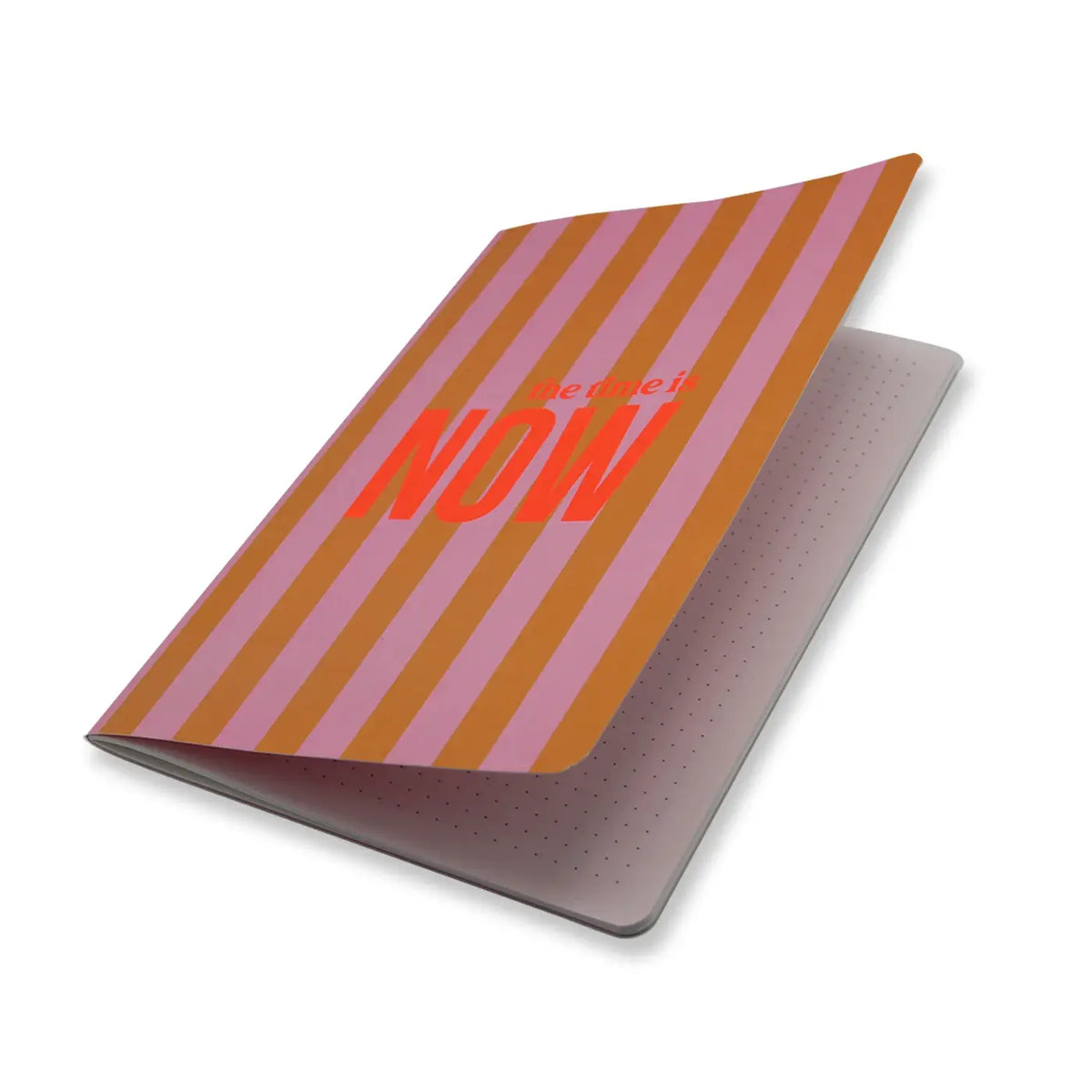 A5 Notizbuch „The Time Is NOW“ – Pink & Orange